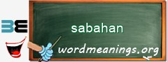 WordMeaning blackboard for sabahan